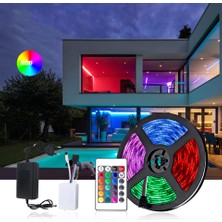 All Avcill LED Şerit LED Iç ve Dış Mekan 3 Çipli 5 Metre Kumandalı Tek Şerit Su Geçirmez LED Rgb