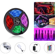 All Avcill LED Şerit LED Iç ve Dış Mekan 3 Çipli 5 Metre Kumandalı Tek Şerit Su Geçirmez LED Rgb