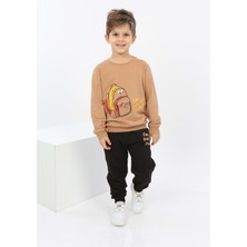 Toontoy Kids Toontoy Erkek Çocuk Çantalı Yazı Baskılı Eşofman Takım