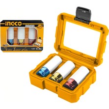 Ingco HNMLNS031 Endüstriyel 3 Parça 1/2 Iz Bırakmayan Lokma Seti