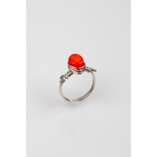 Lila Rosa Doğal Taşlı Özel Tasarım Yüzük