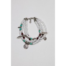 Lila Rosa Yıldız Figürlü Çoklu Otantik Bileklik