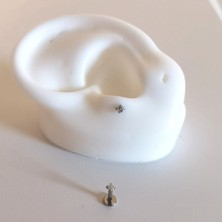 Bylin Cerrahi Çelik Tek Taş Piercing (Taş Çapı 2mm) Bar Uzunluğu 6mm