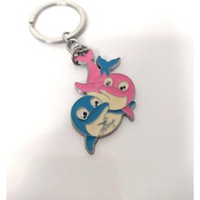 Hd Marketim Sevimli Çift Yunus Balıkları Metal Anahtarlık Çanta Süsü 10263 Hdmarketim