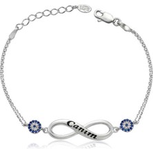 925 Gümüş Canım Yazılı Sonsuzluk 925 Ayar Gümüş Bileklik