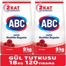 Abc Matik Toz Çamaşır Deterjanı 18KG (2pk*9kg) Gül Tutkusu Renkliler/beyazlar