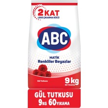 Abc Matik Toz Çamaşır Deterjanı 18KG (2pk*9kg) Gül Tutkusu Renkliler/beyazlar