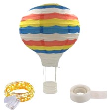 Buffer Tavana Asılan Kağıt Balon + 5 mt Sarı Peri LED + Şeffaf Balon Yapıştırıcı