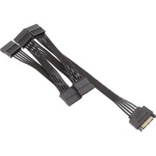 Alfais 4977 Molex Sata To 5x Power 15 Pin Hard Disk HDD Güç Çoklayıcı Kablosu