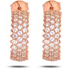 Parmas Design Kadın Halka 14MM Saplamalı 925 Ayar Gümüş Küpe