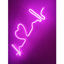 Dekoraven Kalp Ritmi Neon Şekiller Işaret Neon  LED Dekoratif Duvar Aydınlatması Neon Duvar Yazısı