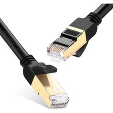 PrimeX Plus PX-CAT73M Altın Uçlu Siyah Cat7 Ethernet Kablo 3 mt Gigabit