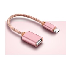 İstatek Type-C Erkek To USB Dişi Çevirici Örgülü Kablo Adaptör