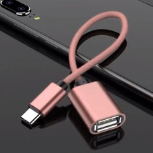 İstatek Type-C Erkek To USB Dişi Çevirici Örgülü Kablo Adaptör
