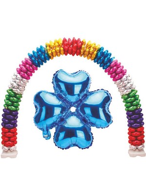 BenimMarifetlerim Çiçek Modeli Mavi Kalp Folyo Balon En:32 cm x Boy:32cm