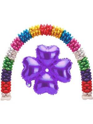 BenimMarifetlerim Çiçek Modeli Mor Kalp Folyo Balon En:32 cm Boy:32 cm