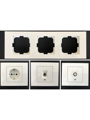 Çağatay Elektrik Ovivo Grano Beyaz Üçlü Set - Tv - Nümeris (Telefon)- Topraklı Priz