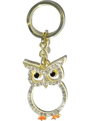 Hellove Taşlı Metal Baykuş Anahtarlık Hediyelik Çanta Aksesuarı