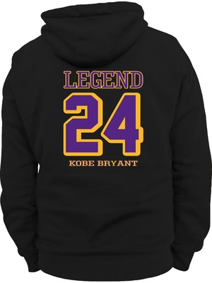 Remonz Kobe Legend Çift Baskılı 3 Ipl. Şardonlu Kalın (600 Gr.) Içi Polar, Kapüşonlu Sweatshirt Hoodie