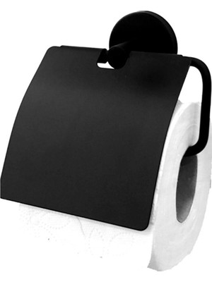 Fndhome Siyah Geniş Kapaklı Tuvalet Kağıtlık