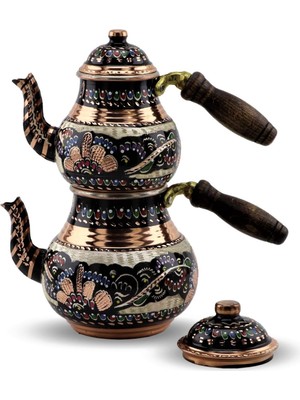 Sonay Bakırcılık Gül Çiçek Küçük Bakır Çaydanlık 1,4 Lt