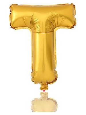 Dipak Gold Renk T Harfi Folyo Balon 16 Inç 40 cm