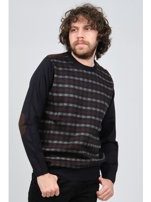 Pelikan Erkek Desenli Bisiklet Yaka Kazak 1577309 Lacivert