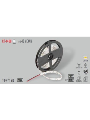 Cata CT-4480 10ç Iç Mekan Beyaz LED Şerit(5 Mt) Cata