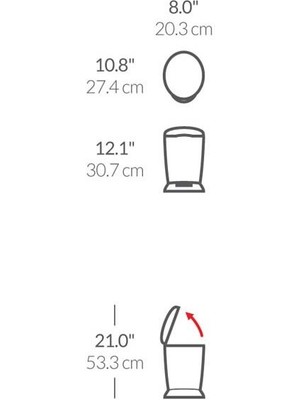 Simplehuman (#) CW1318- Flo Çöp Kovası Plastik 6 Lt Beyaz