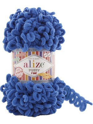 Alize Puffy Fine 637 100GR Havacı Mavi El Örgü Ipi