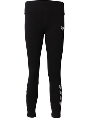 Hummel 931186-2062 Standart Kalıp Baskılı Siyah - Beyaz Kız Çocuk Tayt