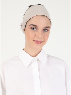 Ecardin Nefes Alan Kumaş Bandana Bone - Açık Vizon - Ecardin