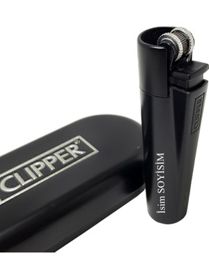Herkesetoptantic Kişiye Özel Clipper Çakmak Gazlı (Siyah)