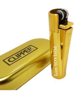 Herkesetoptantic Kişiye Özel Clipper Çakmak Gazlı (Gold)