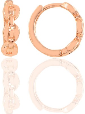 Söğütlü Silver Gümüş Rose Düğme Desenli Halka Küpe