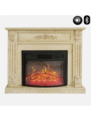 Dlc 1127S 1800 Watt Antik Anıt Figürlü Ses Efektli Bluetoothlu Dekoratif Elektrikli Şömine Fanlı Isıtıcı