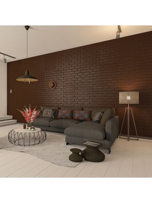 Bellagente Kendinden Yapışkanlı Duvar Paneli Freewall Koyu Kahverengi 70X77X0,65CM