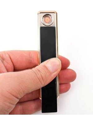 Mobgift Elektronik/tungsten Tesla Çakmak Aşağı Kaydırmalı USB Şarjlı (Siyah)