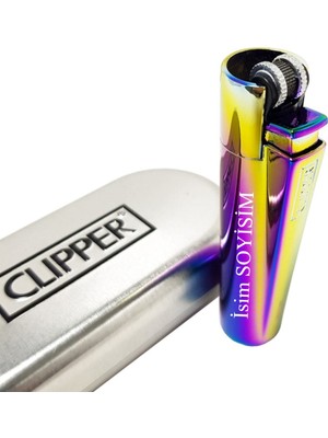 CLİPPER Kişiye Özel Çakmak Gazlı (Gökkuşağı)