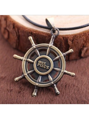 Aksh One Piece Korsan Luffy Kurukafa Logo Dümen Metal Kolye