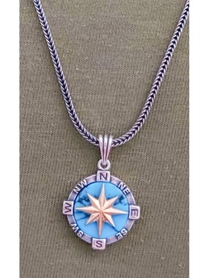 925 Gümüş Pusula 925 Ayar Gümüş Kolye