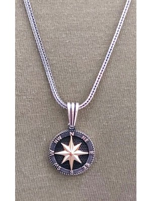 925 Gümüş Pusula 925 Ayar Gümüş Kolye