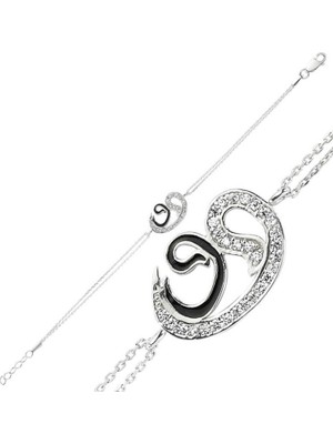 925 Gümüş Iki Vav Detay 925 Ayar Gümüş Bileklik