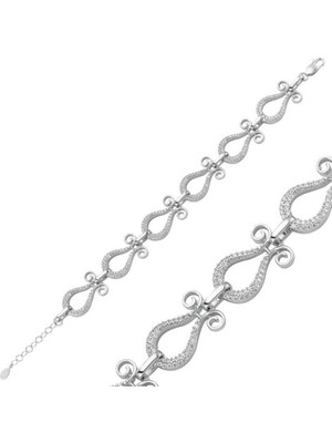 925 Gümüş Lale Desen 925 Ayar Gümüş Bileklik