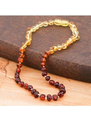 925 Gümüş Bebek Damla Kehribar  925 Ayar Gümüş Kolye