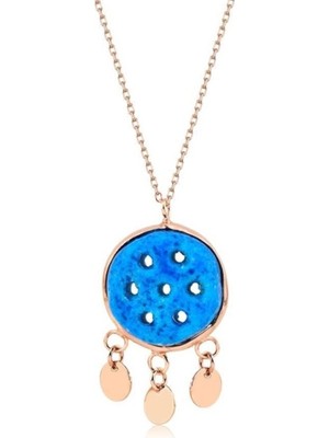 925 Gümüş Süryani Nazar 925 Ayar Gümüş Kolye