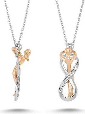 925 Gümüş Dans Eden Çift  925 Ayar Gümüş Kolye