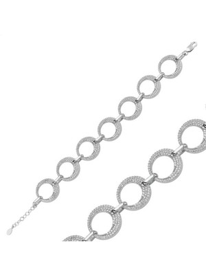 925 Gümüş Gümüş Taşlı Halka 925 Ayar Gümüş Bileklik