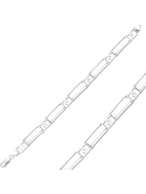 925 Gümüş Iki Sıra Erkek  925 Ayar Gümüş Bileklik