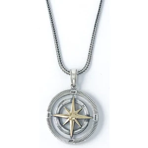 925 Gümüş Pusula 925 Ayar Gümüş Kolye